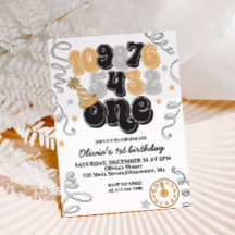 Invitación de cumpleaños número uno con cuenta reg