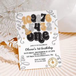 Invitación de cumpleaños número uno con cuenta reg