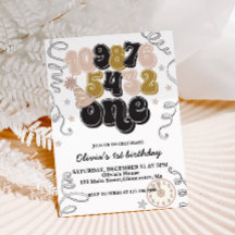 Invitación de cumpleaños número uno con cuenta reg