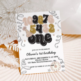 Invitación de cumpleaños número uno con cuenta reg