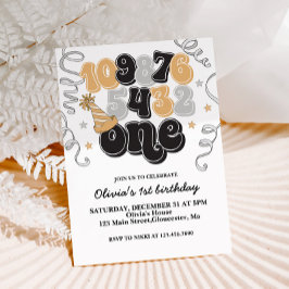 Invitación de cumpleaños número uno con cuenta reg