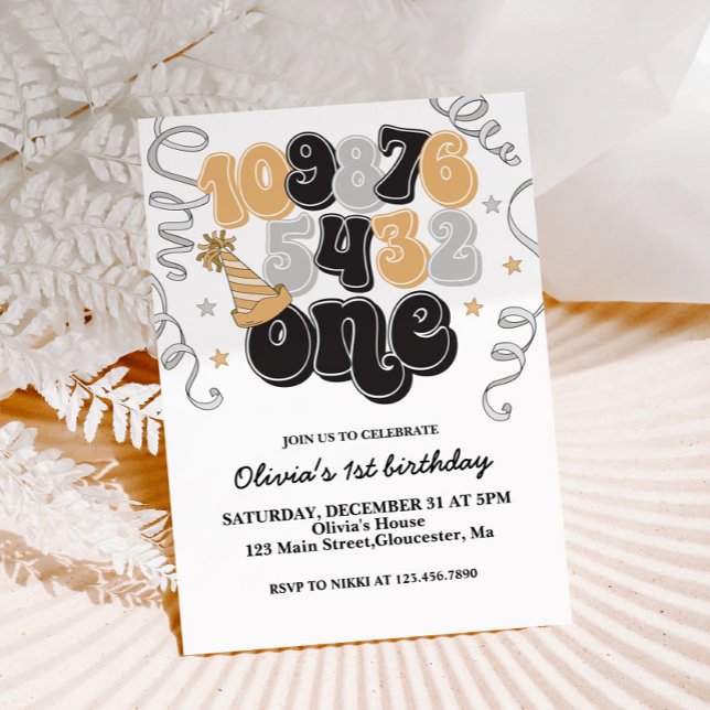 Invitación de cumpleaños número uno con cuenta reg (Subido por el creador)
