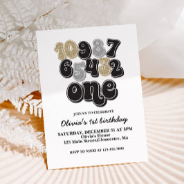 Invitación de cumpleaños número uno con cuenta reg