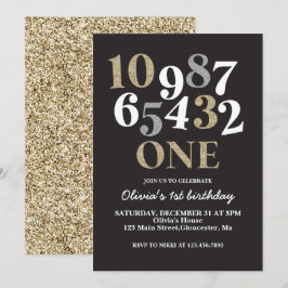 Invitación de cumpleaños número uno con cuenta reg