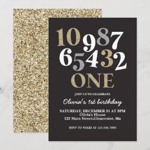Invitación de cumpleaños número uno con cuenta reg
