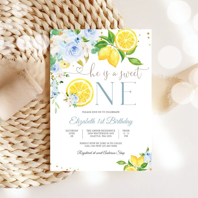 Invitación de cumpleaños número uno con flores de  (Subido por el creador)