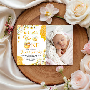 Invitación de cumpleaños número uno con foto de Sw