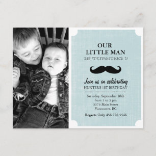 Invitación de cumpleaños número uno con foto y big
