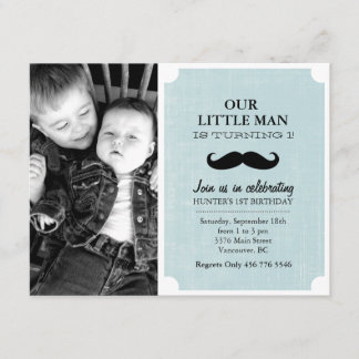 Invitación de cumpleaños número uno con foto y big