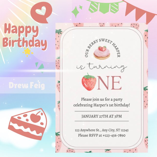 Invitación de cumpleaños número uno con tema de fr (Subido por el creador)