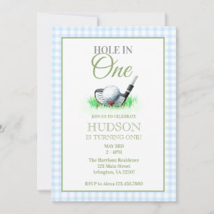 Invitación de cumpleaños número uno con tema de go