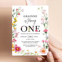 Invitación de cumpleaños número uno con tema de ni