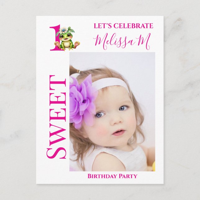 Invitación de cumpleaños número uno con tema de ra (Anverso)