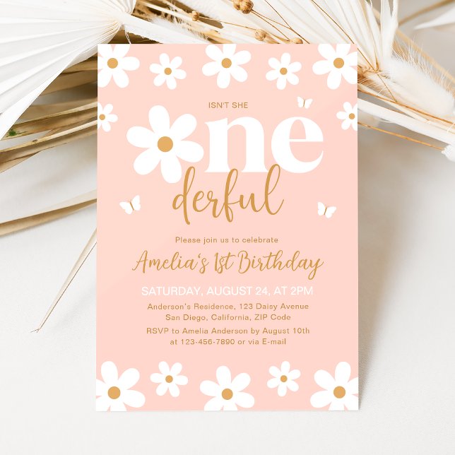 Invitación de cumpleaños número uno 'Daisy Isn't S (Subido por el creador)