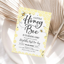Invitación de cumpleaños número uno de Abeja Melíf