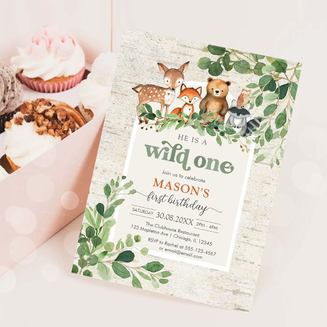 Invitación de cumpleaños número uno de animales de (Subido por el creador)