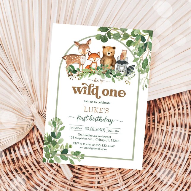 Invitación de cumpleaños número uno de animales de (Subido por el creador)