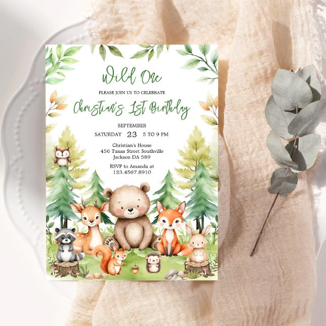 Invitación de cumpleaños número uno de animales de (Subido por el creador)