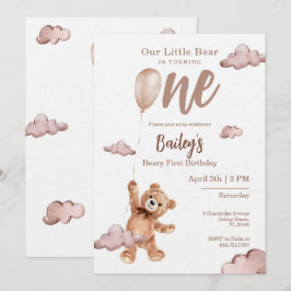 Invitación de cumpleaños número uno de Beary