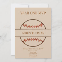 Invitación de cumpleaños número uno de béisbol MVP
