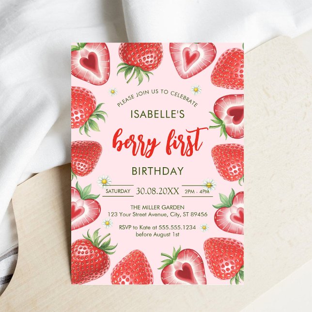 Invitación de cumpleaños número uno de Berry (Subido por el creador)