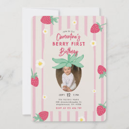 Invitación de cumpleaños número uno de Berry con f