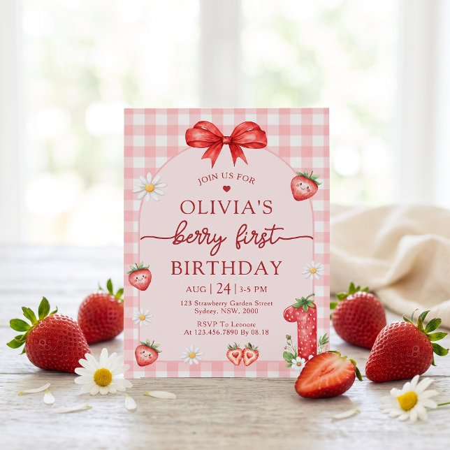 Invitación de cumpleaños número uno de Bow Berry F (Subido por el creador)