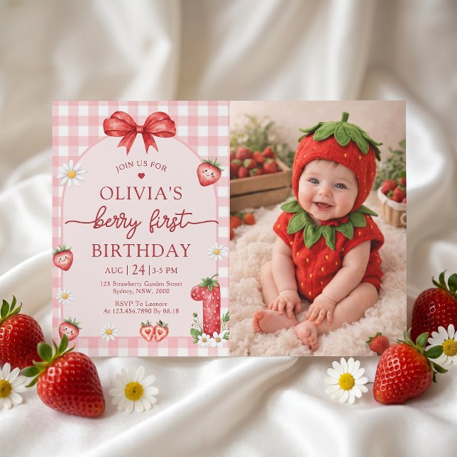 Invitación de cumpleaños número uno de Bow Berry F (Subido por el creador)