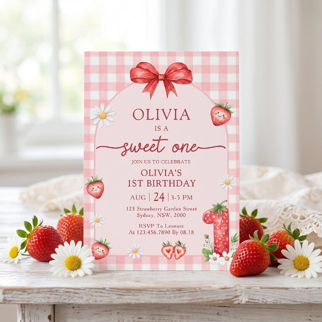 Invitación de cumpleaños número uno de Bow Berry S (Subido por el creador)