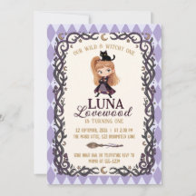 Invitación de cumpleaños número uno de Chibi Witch