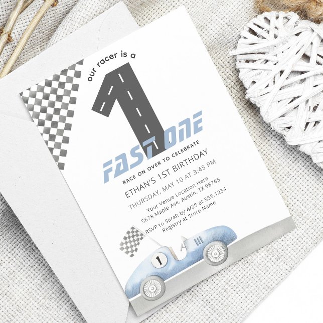 Invitación de cumpleaños número uno de coche de ca (Subido por el creador)