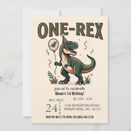 Invitación de cumpleaños número uno de dinosaurio