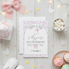 invitación de cumpleaños número uno de ganso tonto