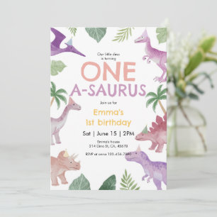 Invitación de cumpleaños número uno de Girl One A