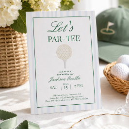 Invitación de cumpleaños número uno de golf 'Blue 