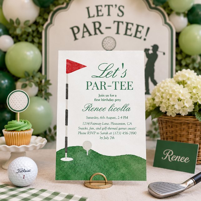Invitación de cumpleaños número uno de golf Green  (Subido por el creador)