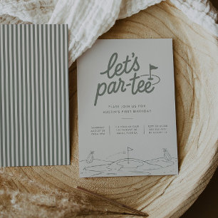 Invitación de cumpleaños número uno de golf Lets P