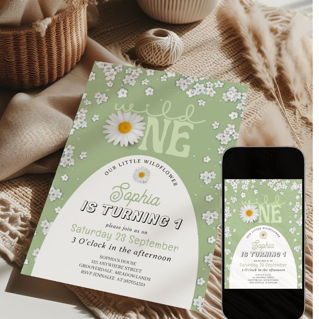 Invitación de cumpleaños número uno de Green Wild  (Subido por el creador)