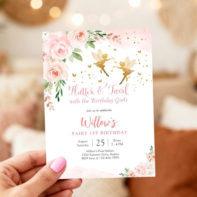 Invitación de cumpleaños número uno de Hada (Subido por el creador)