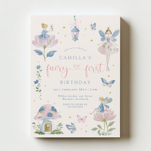 Invitación de cumpleaños número uno de Hada Capric
