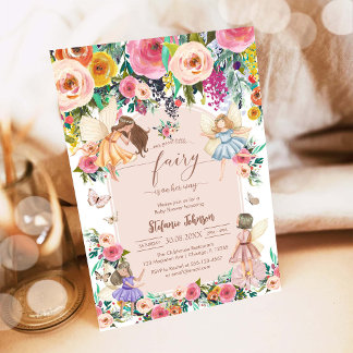Invitación de cumpleaños número uno de Hada de Flo