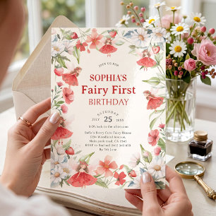 Invitación de cumpleaños número uno de hada encant