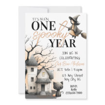 Invitación de cumpleaños número uno de Halloween '