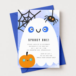 Invitación de cumpleaños número uno de Halloween S