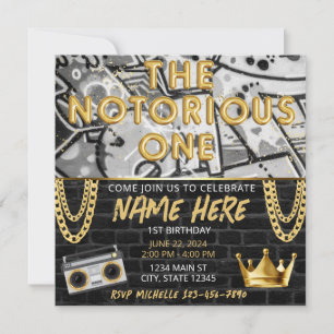 Invitación de cumpleaños número uno de Hip Hop