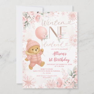 Invitación de cumpleaños número uno de invierno ON