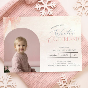 Invitación de cumpleaños número uno de Invierno On
