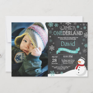 Invitación de cumpleaños número uno de Invierno On