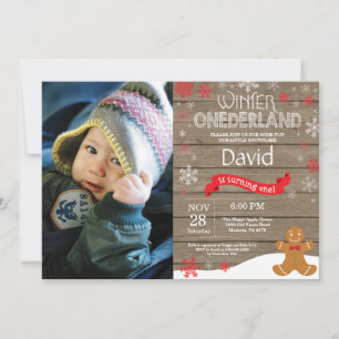 Invitación de cumpleaños número uno de Invierno Rú