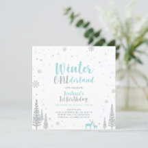 Invitación de cumpleaños número uno de invierno Si